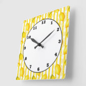 レモンシトラスおもしろいキッチンの果肉時計 スクエア壁時計 (傾斜)