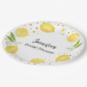 レモンシトラスと金ゴールド ペーパープレート (アングル)