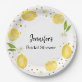 レモンシトラスと金ゴールド ペーパープレート (正面)