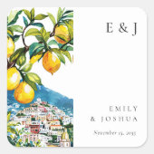 レモンシトラスアマルフィイタリアンコースト結婚ーズ スクエアシール (正面)