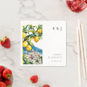 レモンシトラスアマルフィイタリアンコースト結婚ーズ スタンダードカクテルナプキン (インサイチュ)