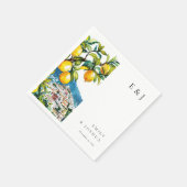 レモンシトラスアマルフィイタリアンコースト結婚ーズ スタンダードカクテルナプキン (角)