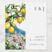 レモンシトラスアマルフィイタリアンコースト結婚ーズ ワインラベル (シングルラベル)