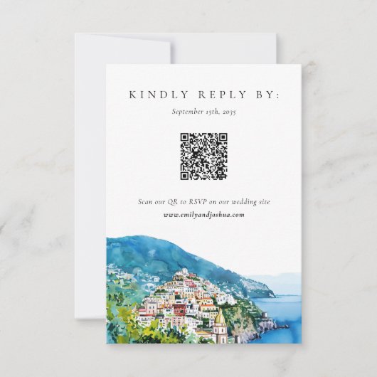 レモンシトラスアマルフィコーストウェディングRSVP 出欠カード (正面)