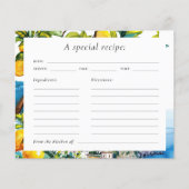 レモンシトラスアマルフィブライダルシャワーレシピカード (正面)