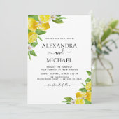 レモンシトラスイエローウォーター結婚カラー 招待状 (スタンド正面)