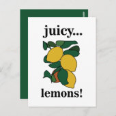 レモンシトラスイエローフルーツ ポストカード (正面/裏面)
