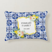 レモンシトラスイタリアンタ地中海のイル模様 アクセントクッション (正面)