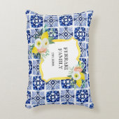 レモンシトラスイタリアンタ地中海のイル模様 アクセントクッション (正面(垂直))