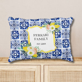 レモンシトラスイタリアンタ地中海のイル模様 アクセントクッション