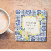 レモンシトラスイタリアンタ地中海のイル模様 ストーンコースター