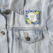 レモンシトラスイタリアンタ地中海のイル模様 缶バッジ (インサイチュ)