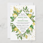 レモンシトラスイタリエレガントイタリアンモダンア結婚ズ 招待状 (正面)