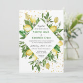 レモンシトラスイタリエレガントイタリアンモダンア結婚ズ 招待状 (スタンド正面)