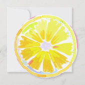 レモンシトラスウォーターカラーピンクブライダルシャワー招待状 招待状 (裏面)