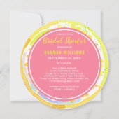 レモンシトラスウォーターカラーピンクブライダルシャワー招待状 招待状 (正面)