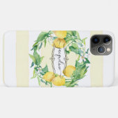 レモンシトラスウォーターカラーワイドストライプフローラリース Case-Mate iPhoneケース (裏面(横))