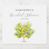 レモンシトラスウォーターブライダルシャワー スパークリングワインラベル (シングルラベル)