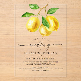 レモンシトラスウォーター結婚カラー アクリル招待状