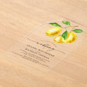 レモンシトラスウォーター結婚カラー アクリル招待状 (レイダウン)