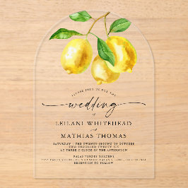 レモンシトラスウォーター結婚カラー アクリル招待状