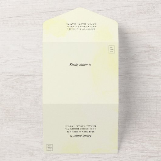 レモンシトラスウォーター結婚カラー オールインワン招待状 (外側)