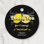 レモンシトラスエレガントブラックブライダルシャワーありがとう フェイバータグ (裏面)