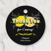 レモンシトラスエレガントブラックブライダルシャワーありがとう フェイバータグ (正面)