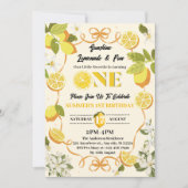 レモンシトラスサマーレモネード1st誕生日パーティー 招待状 (正面)