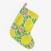 レモンシトラスサマーヴィンテージ模様 スモールクリスマスストッキング (正面 (吊り時))