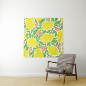 レモンシトラスサマーヴィンテージ模様 タペストリー (インサイチュ(横))