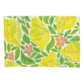 レモンシトラスサマーヴィンテージ模様 枕カバー