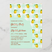 レモンシトラスサマー誕生日 箔招待状 (正面)