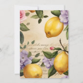 レモンシトラスサマー ジェンダーニュートラル ベビーシャワー 招待状 (裏面)