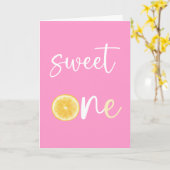 レモンシトラススウィートワンハッピーバースデーカード カード (黄色い花)