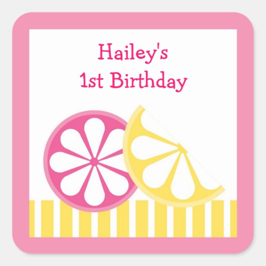 レモンシトラスステッカー封筒用シール スクエアシール (正面)