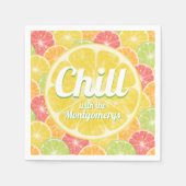 レモンシトラススライス夏 スタンダードカクテルナプキン (正面)