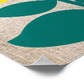 レモンシトラスツリーブランチイエローグリーン抽象芸術 ポスター (角)