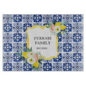 レモンシトラスネイビーブルーイタリアン地中海の カッティングボード (正面)