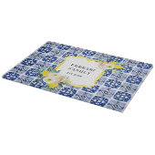 レモンシトラスネイビーブルーイタリアン地中海の カッティングボード (角)