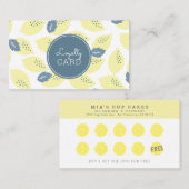 レモンシトラスパターンキュートイエローロイヤリティカード 名刺 (正面/裏面)