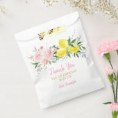 レモンシトラスピンクフローラブライダルシャワー フェイバーバッグ (封をした状態)