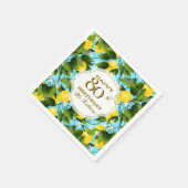 レモンシトラスフルーツフローラバースデーパーティー スタンダードカクテルナプキン (角)