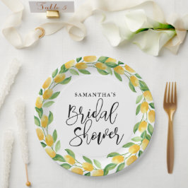 レモンシトラスフルーツブライダルシャワー ペーパープレート