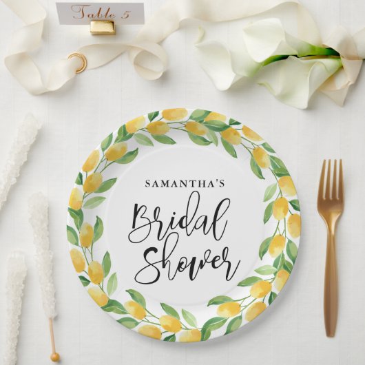 レモンシトラスフルーツブライダルシャワー ペーパープレート (ウェディング)