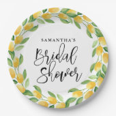 レモンシトラスフルーツブライダルシャワー ペーパープレート (正面)