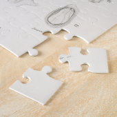 レモンシトラスフルーツボタニカルリモニウムイラストレーション ジグソーパズル (側面)