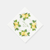 レモンシトラスフルーツ植物学 スタンダードカクテルナプキン (角)