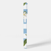 レモンシトラスフローラグリーンリーブルーホワイトストライプの Case-Mate iPhoneケース (裏面 / 右)