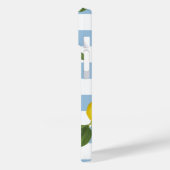 レモンシトラスフローラグリーンリーブルーホワイトストライプの Case-Mate iPhoneケース (裏面 / 左)